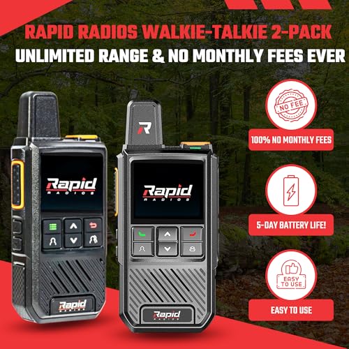 Nationwide LTE Walkie-Talkie - Two-Way Radio - Unlimited Range POC Two Way Radios Set
