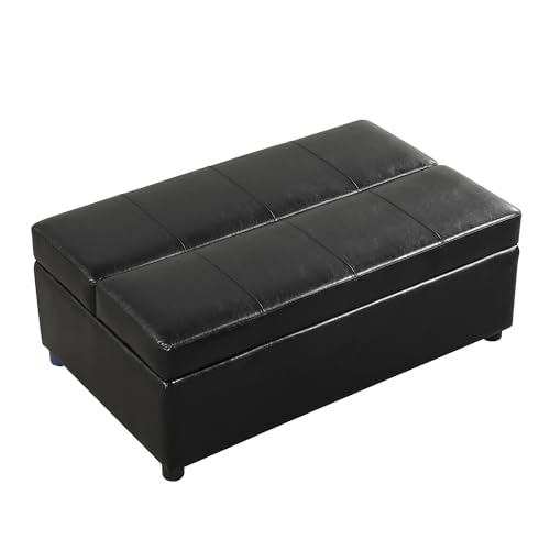 Ottoman Folding Bed, Fold Out Sleeper Bed With Mattress, Convertible Chair Into Sofa Bed, Couch Sleeper Solid Metal Frame, Dual Use Guest Bed Lounge Bed, Living Room Bedroom Office (Light Gray-003)
