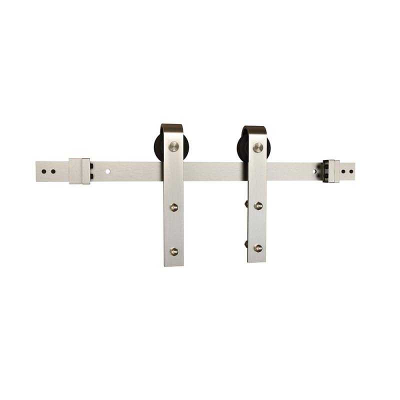 Schlage SD10-8.0 JSTP Strap Mount 96 inch Sliding Barn Door Track and Fitting SE Satin Nickel