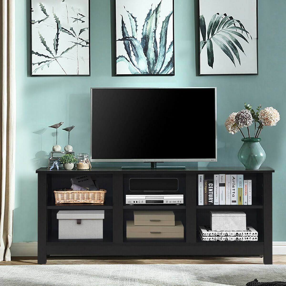 Costway 60x22 Entertainment TV Stand Cabinet-Black