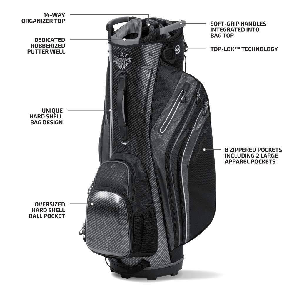 Bag Boy Shield Golf Cart Bag, Carbon Fiber/Black/Charcoal