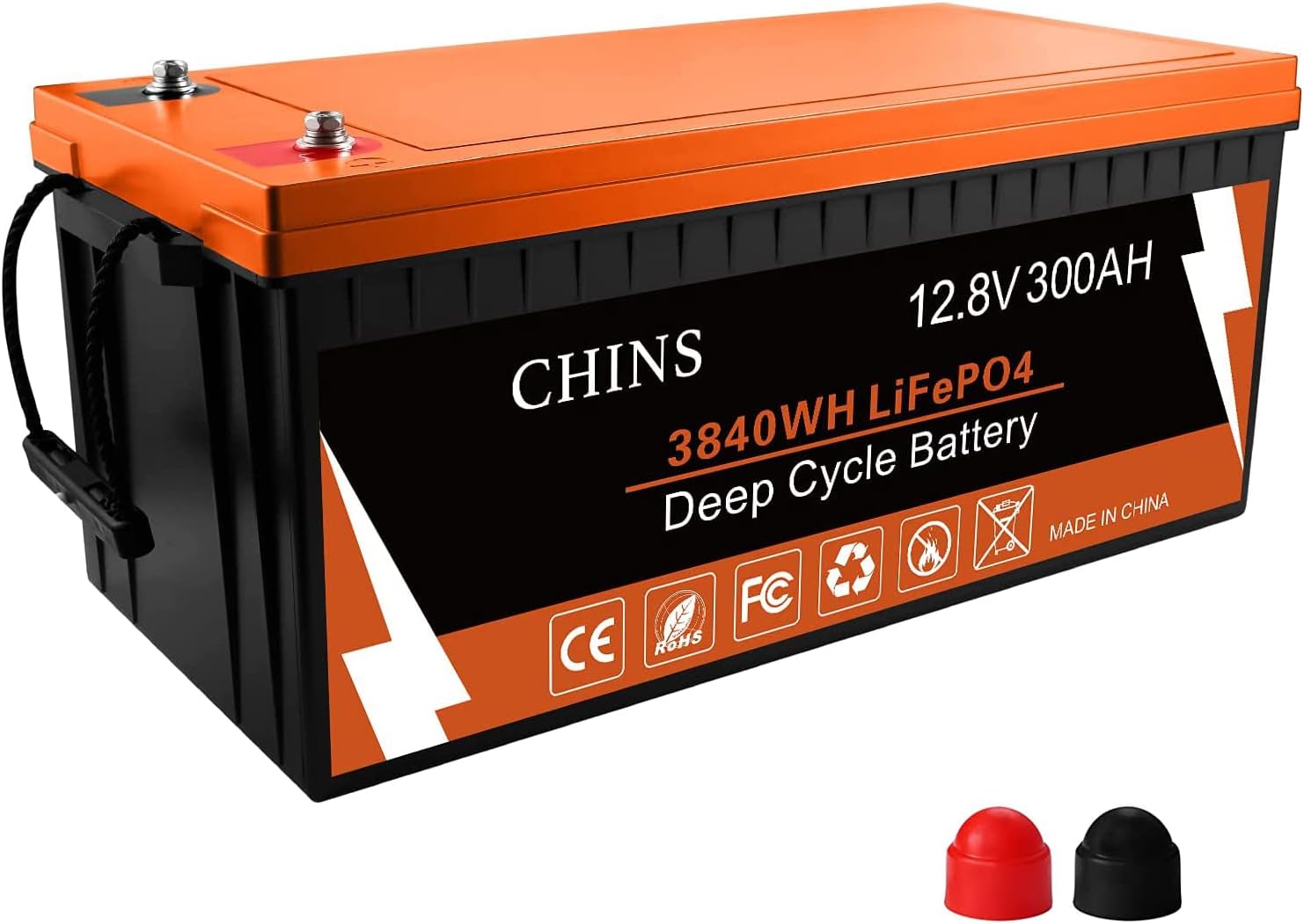CHINS LiFePO4 Battery 24V 200Ah Lithium Battery - Built-in 200A BMS, 2000+ Cycles, Each battery Can Support 5120W Power Output, Perfect for RV, Home Storage and Off-Grid