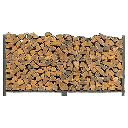 Woodhaven 8 Foot 1/2 Cord Firewood Log Rack With Optional Cover - Made In USA - Outdoor Use Lifetime Structural Warranty - Black Texture Powder Coat Finish - Made With Heavy Duty Steel