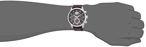 Bulova Men's Classic Sutton 6-Hand Chronograph Calendar Big Date Leather Strap Quartz Watch, Domed Mineral Crystal, 44mm