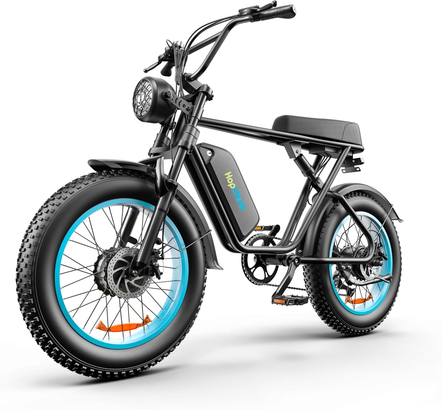 2000W Dual Motor Ebike 34MPH Uphill 45° Slope, Electric Bike for Adults 23Ah, 20" Fat Tire Dual Motor Electric Bike Full Suspension & Hydraulic Disc Brake, Long Range 75 Miles(Blue)