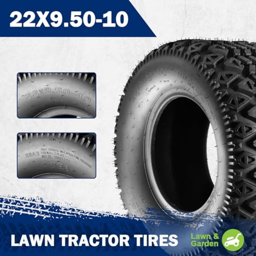 MaxAuto AT22X9.50-10 ATV Tire,22x9.5x10 Tire Replacement for All Trail Rear Tire,Lawn Mower Tractor Tire,Golf Cart Turf Tire,4-Ply Tubeless