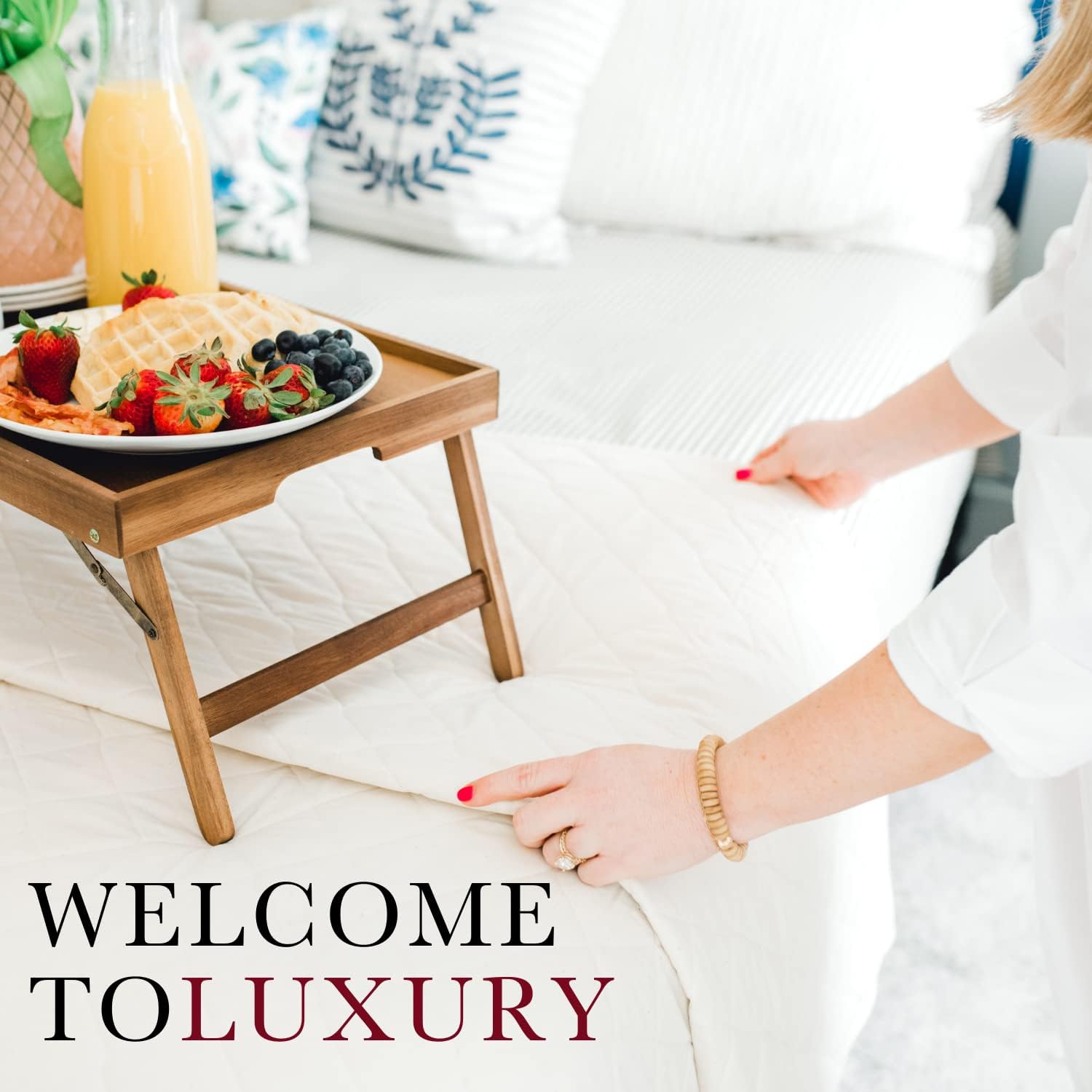 Red Land Cotton Classic Luxury Quilt | American Grown 100% Cotton Batting | Lightweight All Season USA Made Vintage Style Bedspread | Durable Oversized and Machine Washable | King/Cal King | Natural