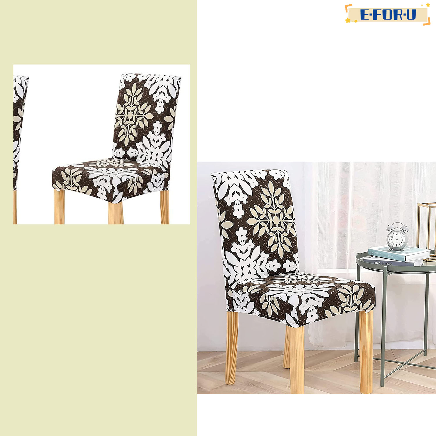 Dining Room Chair Covers Slipcovers Set of 6, Spandex Super Fit Stretch Removable Washable Kitchen Parsons Chair Covers Protector for Dining Room