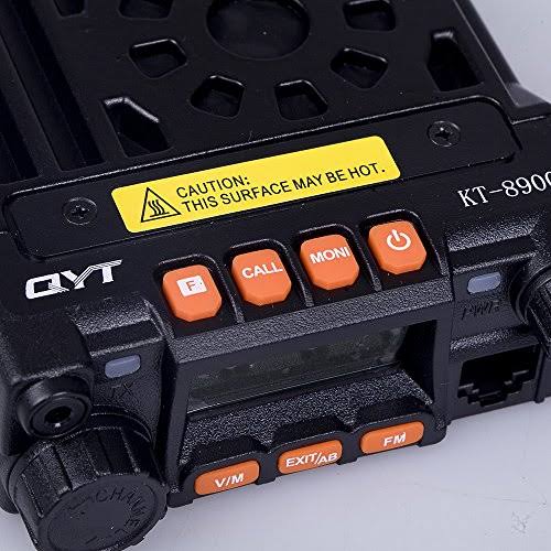 QYT KT8900 Dual Band Mobile Transceiver VHF/UHF 136-174/400-480MHz 25/20W Mini Car Radio Amateur (Ham) Radio, with Programming C