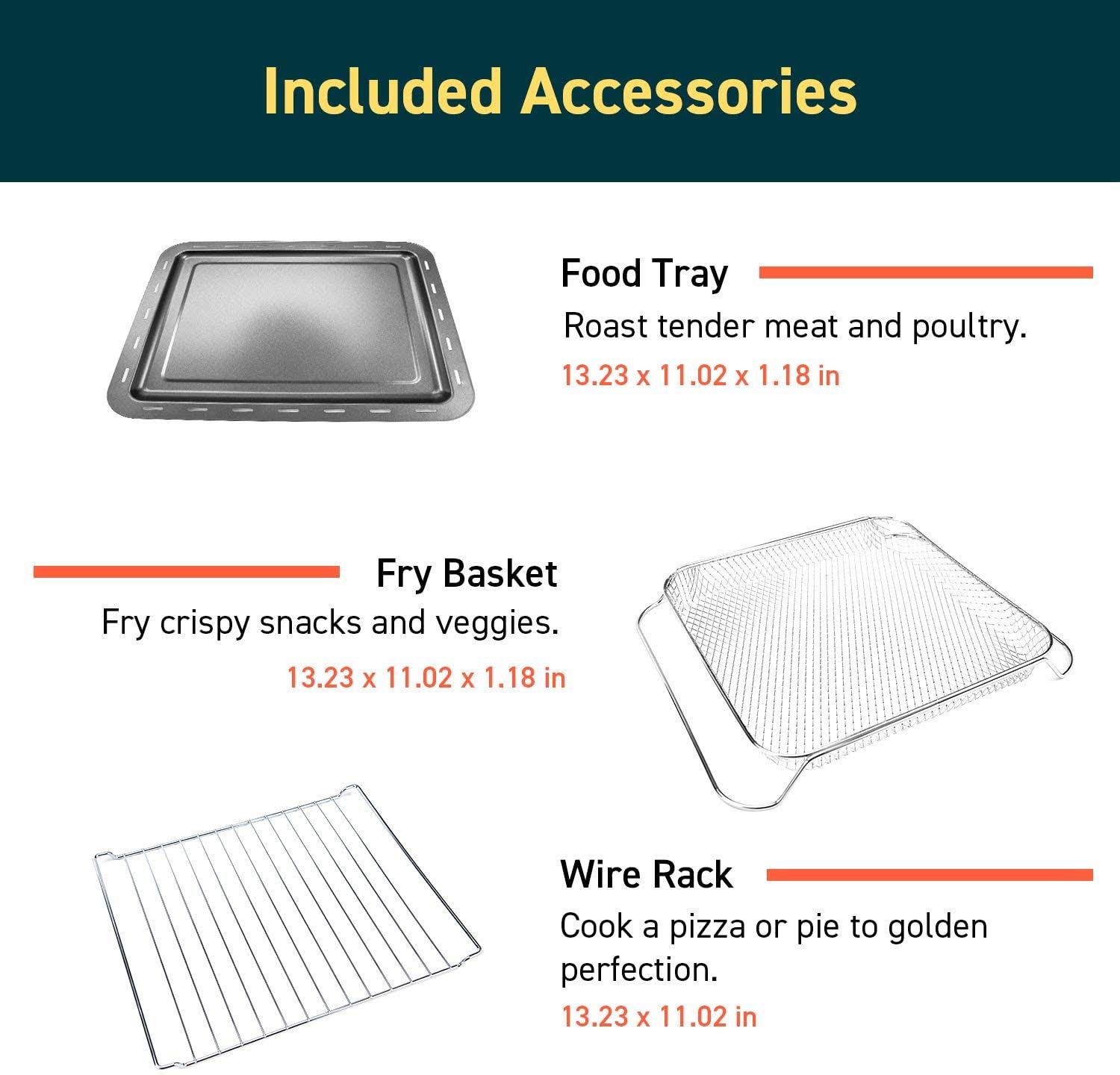 Cosori 12-in-1 Air Fryer Toaster Combo, Countertop Dehydrator for Chicken, Pizza and Cookies, Christmas Gift, Recipes u0026 Acce