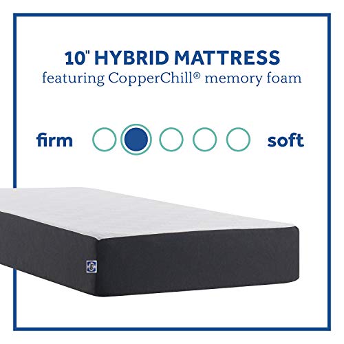 Sealy - Hybrid Bed in a Box - 12 Inch, Medium Feel, Twin Size, CopperChill Technology, CertiPur-US Certified