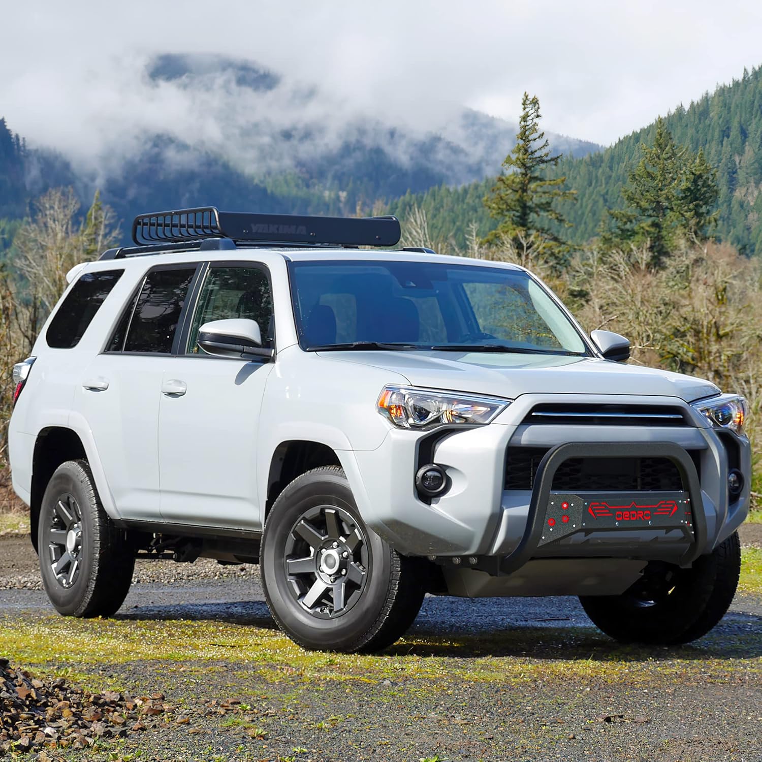 oEdRo Paintable Bull Bar Compatible for 2010-2023 Toyota 4Runner, Truck Brush Guard, Front Bumper Push Bar w/Grille Skid Plate Light Mount