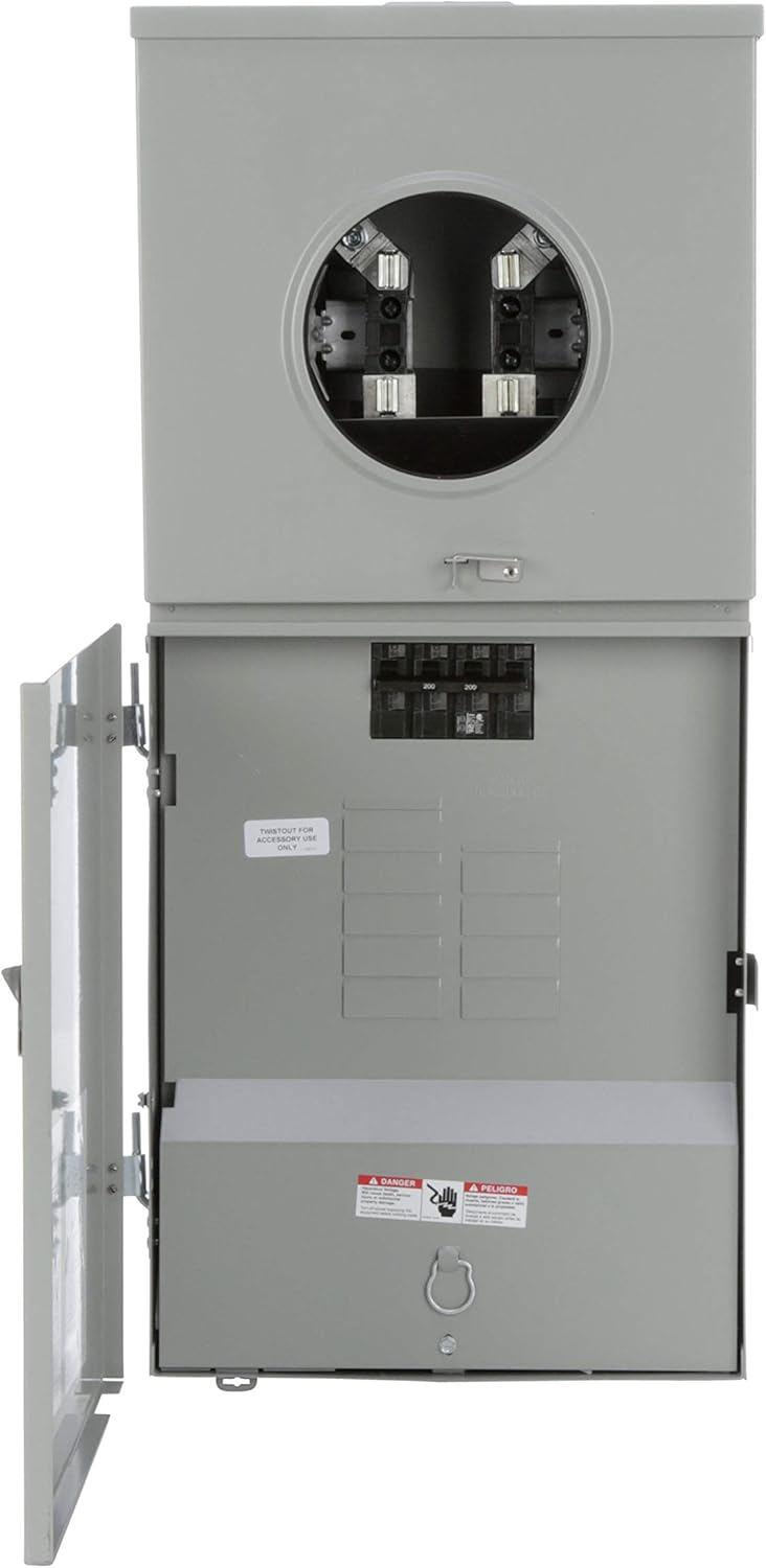 Siemens MC0816B1200RCT 8 Space, 16 Circuit, 200-Amp Main Breaker Meter Combination With A Ringless Cover