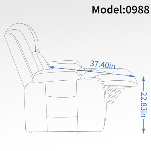 Power Lift Recliner Chair with USB Charging Port, 2 Cup Holders, Side Pockets, Waist Heating 8 Point Massage Chair, Up to 350 LBS Power Lazy Sofa Gray One Size