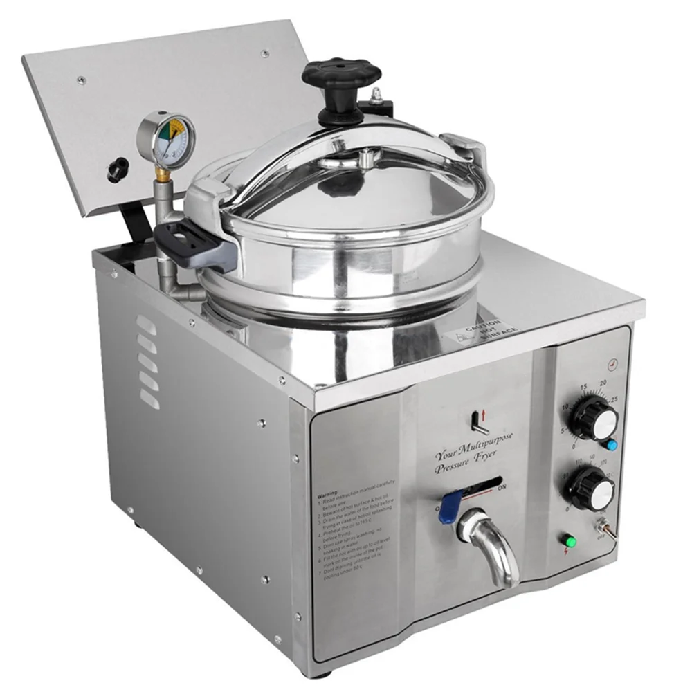 INTBUYING 16L Electric High Pressure Fried Chicken Stove Stainless Steel