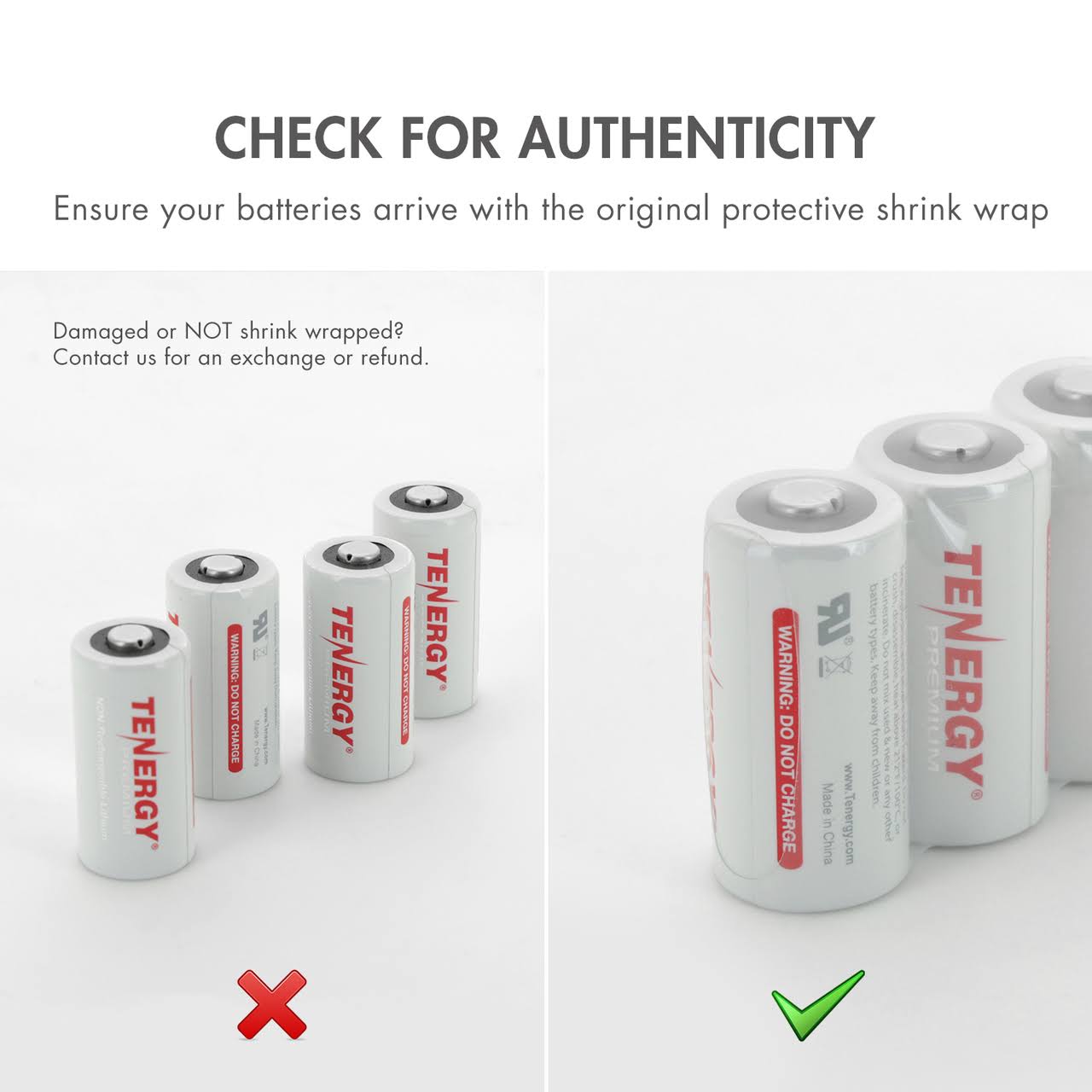 Tenergy Premium CR123A 3V Lithium Battery, [UL Certified] 1600mAh Photo Lithium Batteries, Security Cameras, Smart Sensors, Spec