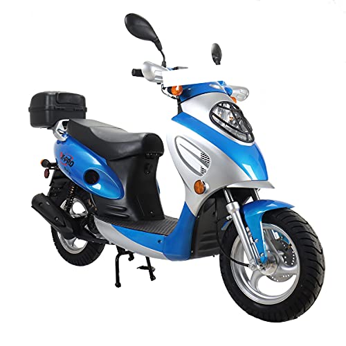 X-PRO Oahu 50cc Moped with 10" Aluminum Wheels, Rear Trunk! Electric/Kick Start! Large Headlight! (Red)