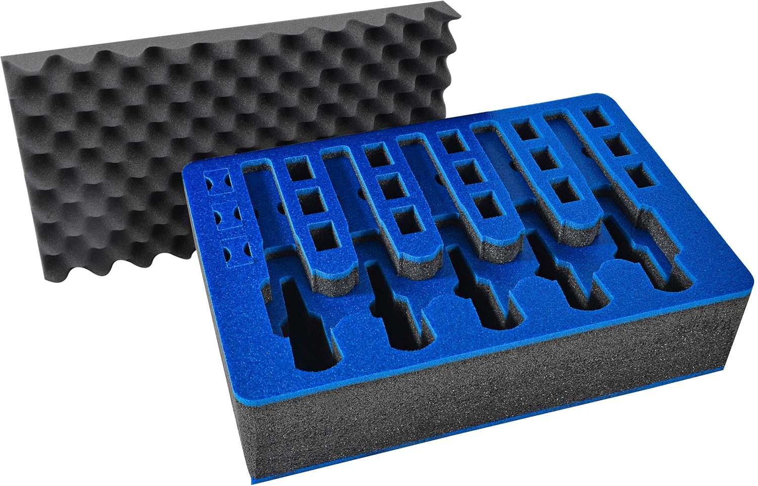 Pistol & Magazine Storage Foam Insert for Pelican P-1500 Case -2 Piece Set Pre-Cut Military Grade Polyethylene Foam Base Insert and Lid Liner (Case Not Included)