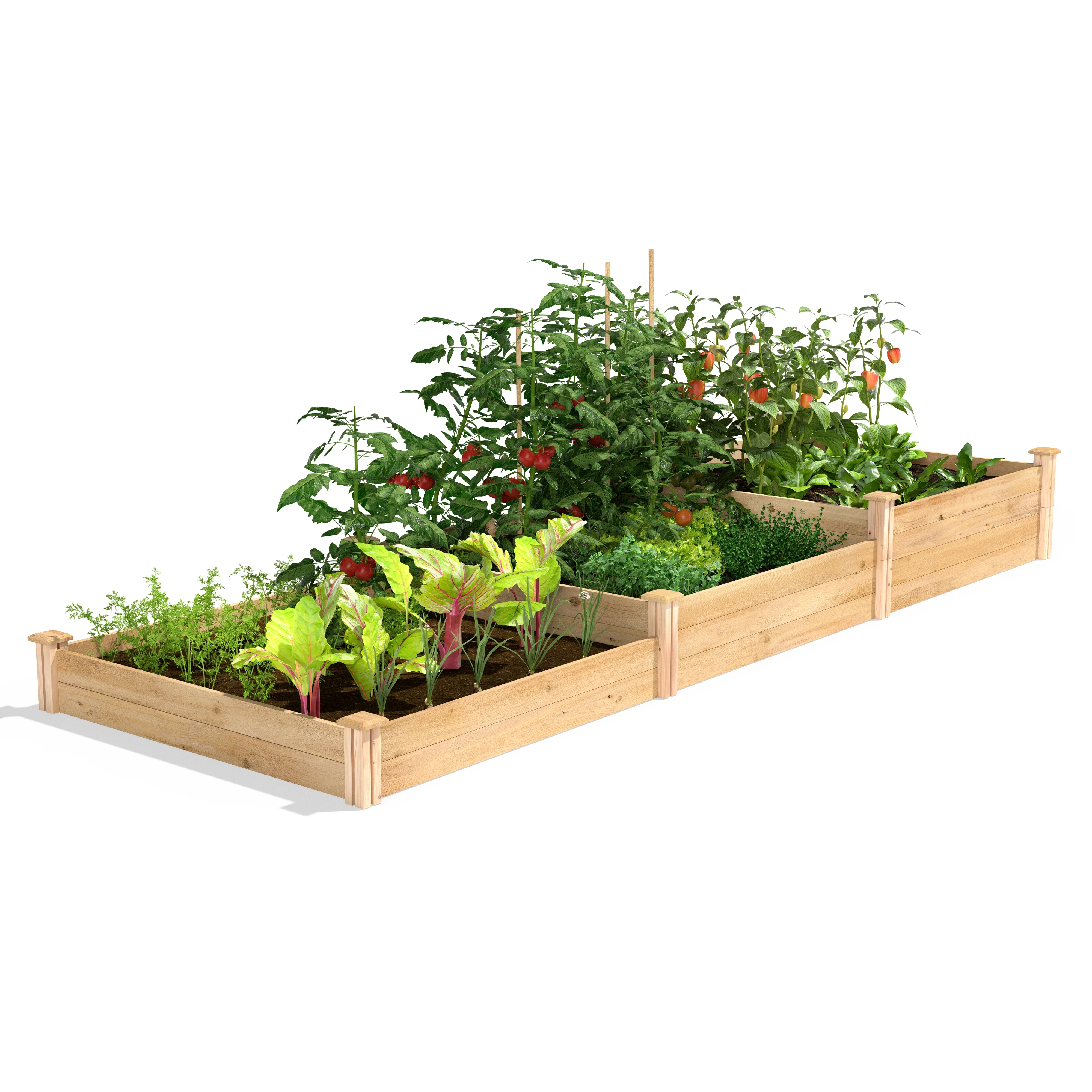 Greenes Fence Dovetail Stair-Step Cedar Raised Garden Bed