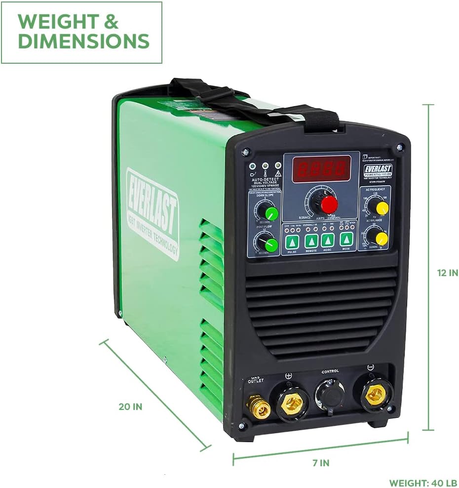 2021 Everlast PowerTIG 185DV AC / DC TIG Stick Welder 110/220 Volt Inverter-Based Dual Voltage 185Amp