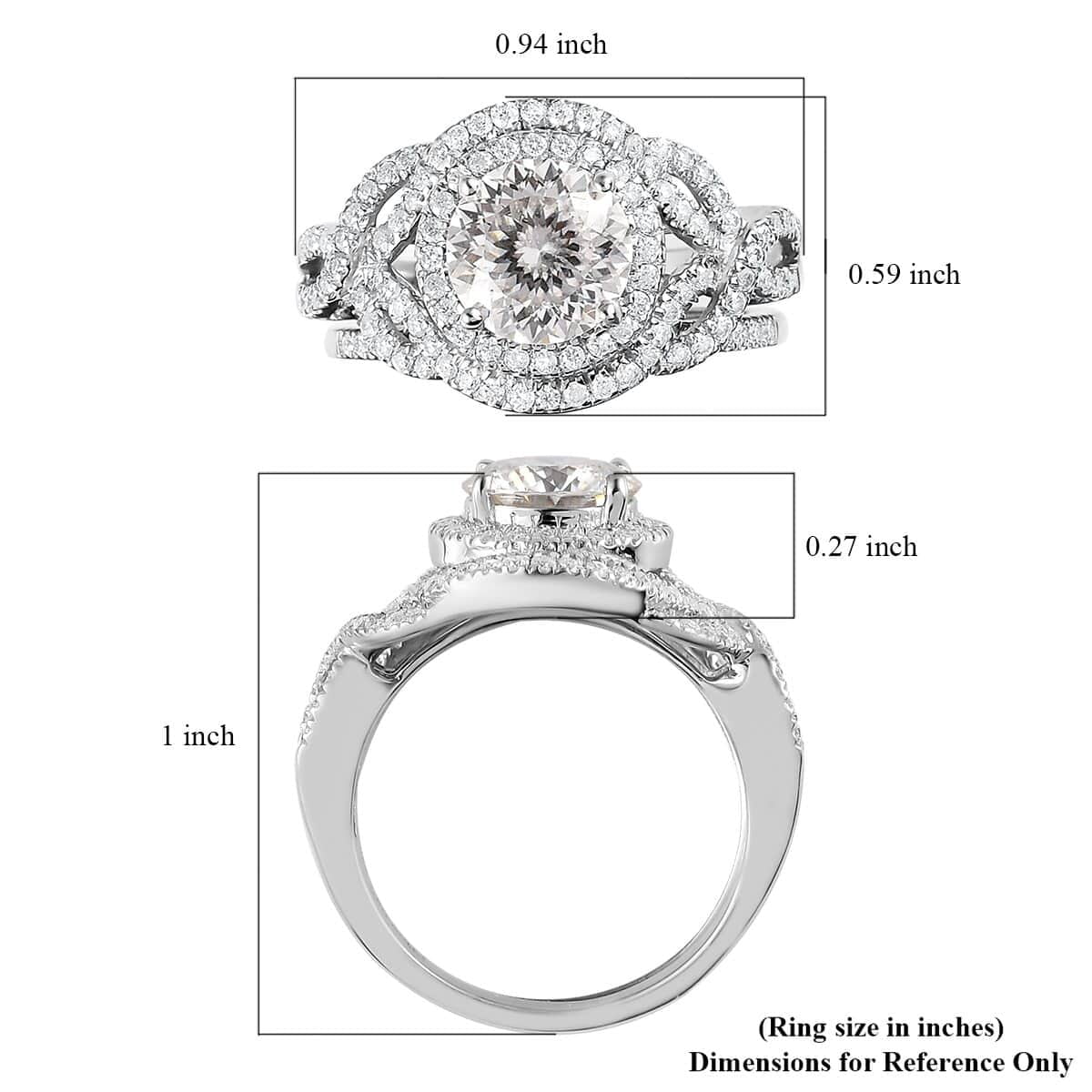 Shop LC Moissanite Round 925 Sterling Silver Platinum Plated Stackable Ring for Women Jewelry Size 7 Ct 2.46 Birthday Gifts for Women
