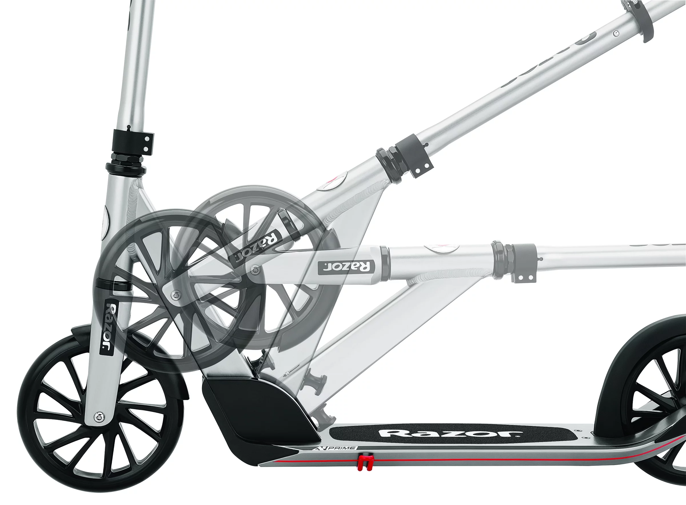 Razor A5 Prime Folding Kick Scooter, 8" Wheels, Anodized Aluminum,  for Kids, Teens, Adults up to 220 lb