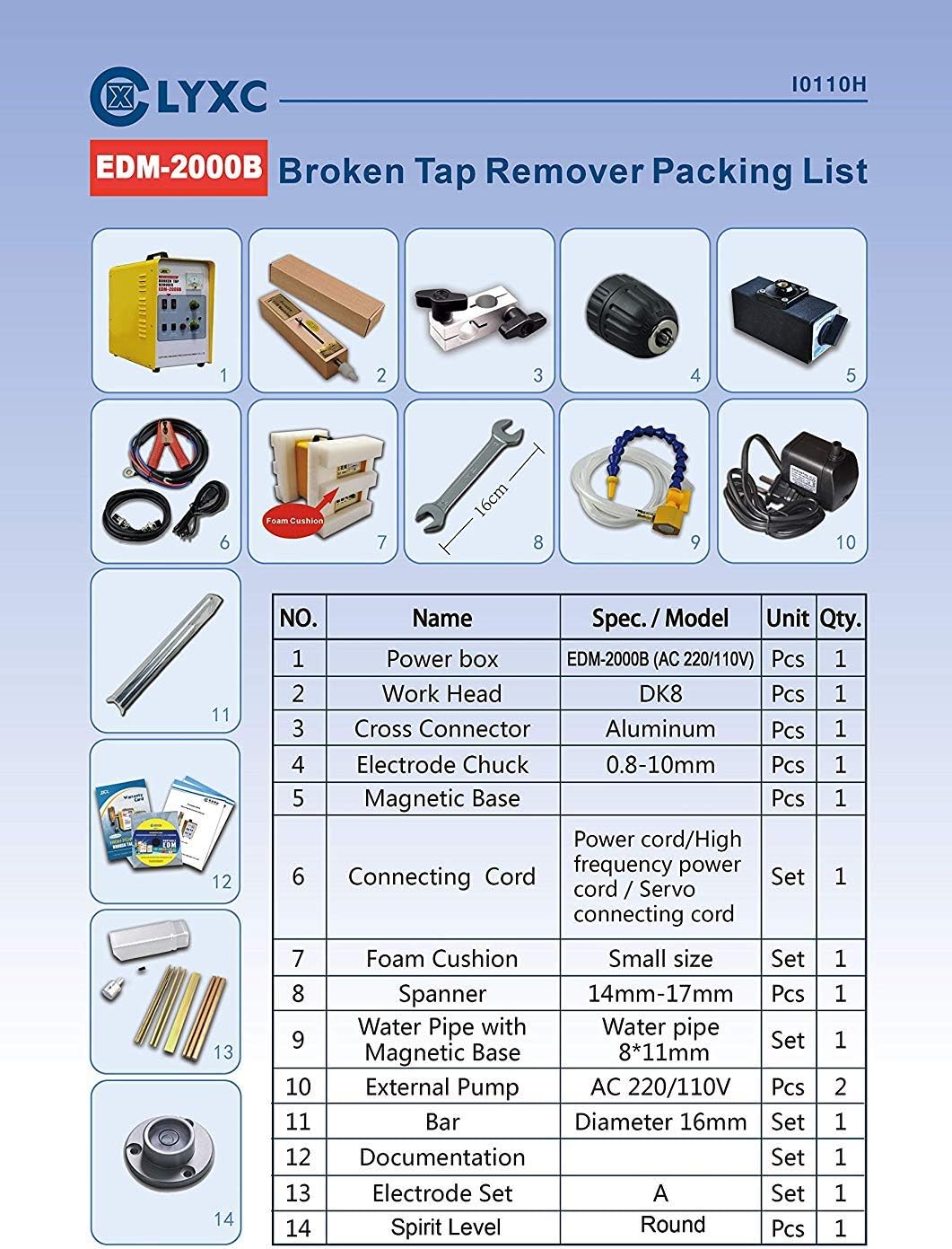 110V SFX 2000W Power Broken Tap Removal Portable EDM Drilling Machine,M2-M36(5/64'' to 1-27/64'') Tap Disintegrator,Electrical Discharge Machining Broken Drills/Bolts Remover