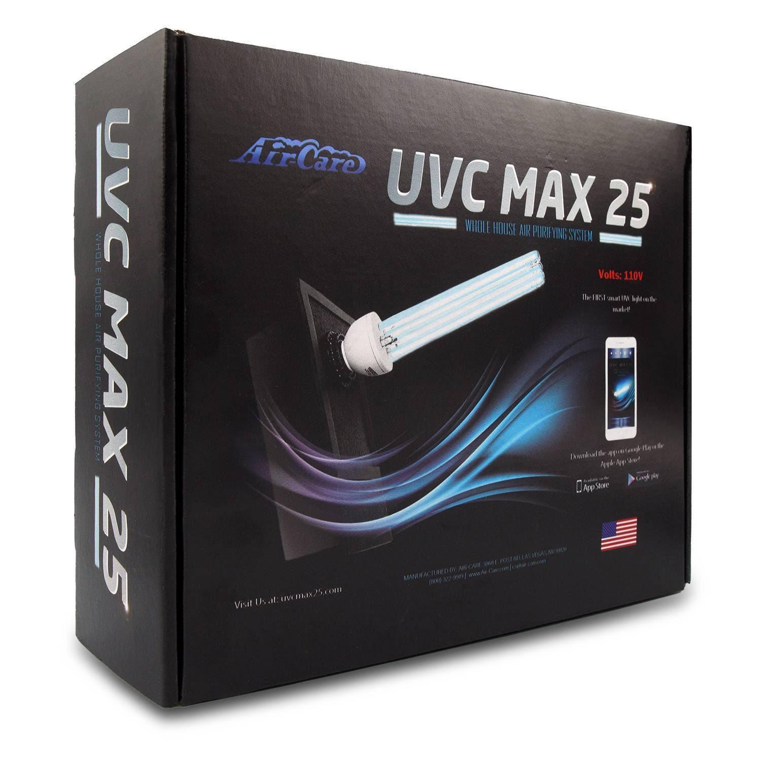 Air-Care UVC Max 25 Dual Voltage Whole House Air Purifier - Smart Device