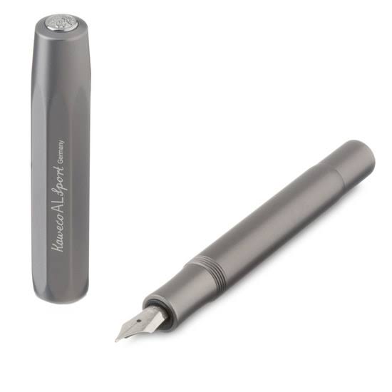 Kaweco Al Sport Fountain Pen - Grey Anthracite Double Broad