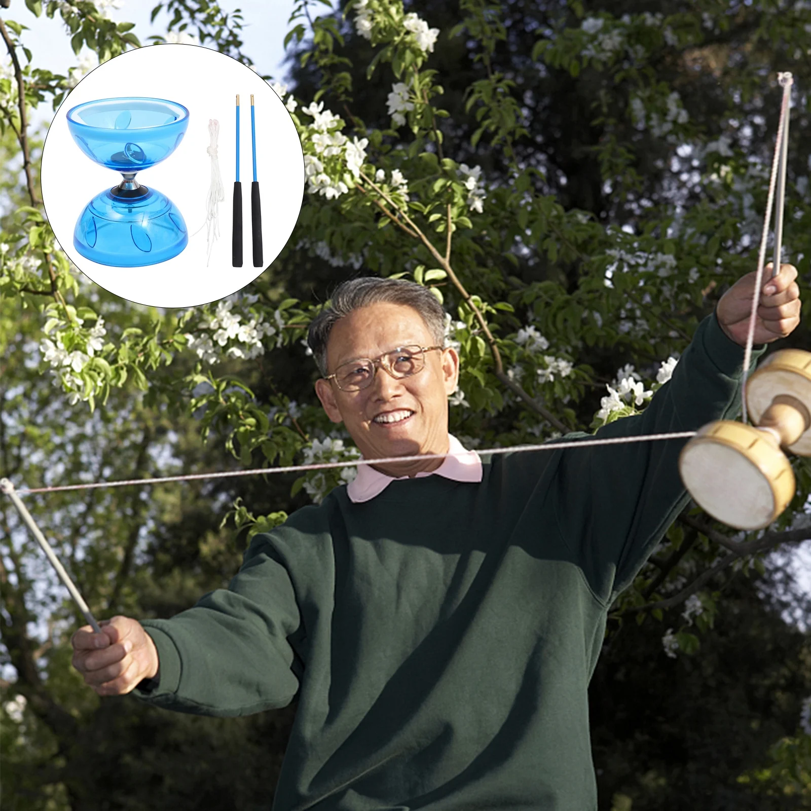 1 Set Chinese Yoyo Diabolo Toy Professional Juggling Diabolos Yoyo Kids Elderly Toy
