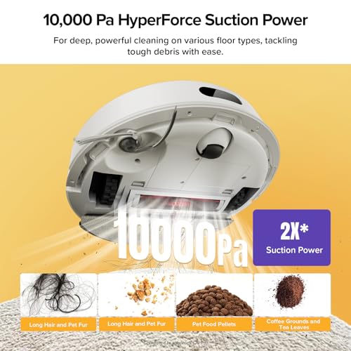 roborock Q5 Max+ Robot Vacuum with Self-Empty Dock, Upgraded from Q5+, 5500 Pa Suction, DuoRoller Brush, Hands-Free Cleaning for up to 7 Weeks, PreciSense LiDAR Navigation, App & Voice Control