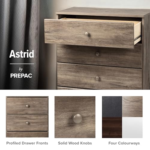 Prepac Sonoma 6 Drawer Dresser for Bedroom, Tall Chest of Drawers, Bedroom Furniture, Clothes Storage and Organizer, 19" D x 23.25" W x 52.75" H, Black