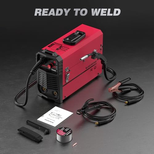 ARCCAPTAIN MIG Welder, 200Amp 6 in 1 Gas MIG/Gasless Flux Core MIG/Stick/Lift TIG/Spot welding/Spool Gun 110V/220V Aluminum Multi Process Welding Machine with LED Digital Display, Burn Back Adjustment
