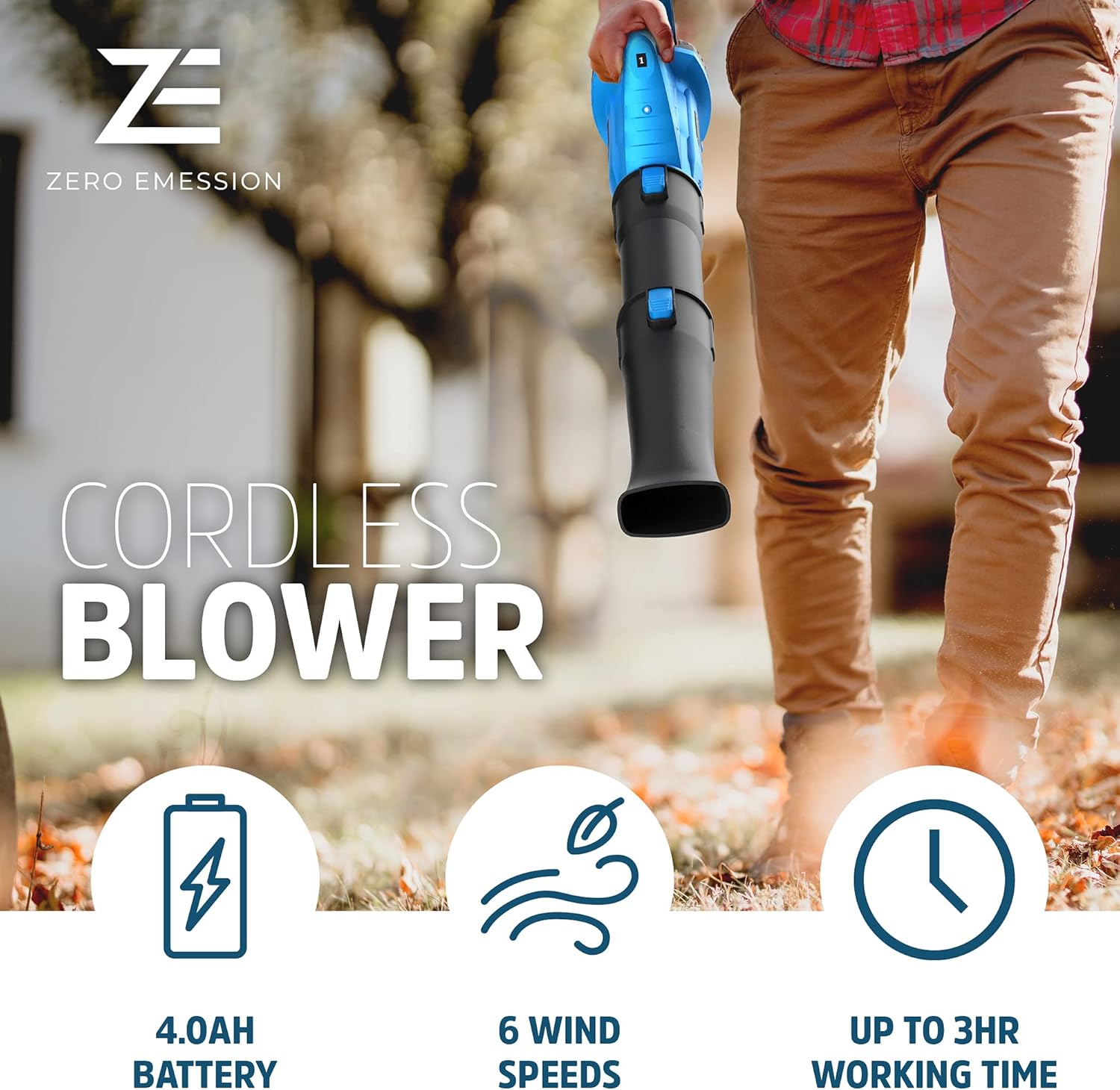 Expansion Wellness Leaf Blower - 320 CFM 150 MPH Cordless Sweeper & Jet Blower with 21V/4.0Ah Battery & Charger - Portable & Lightweight Leaf Blowers for Lawn Care & Snow Blowing