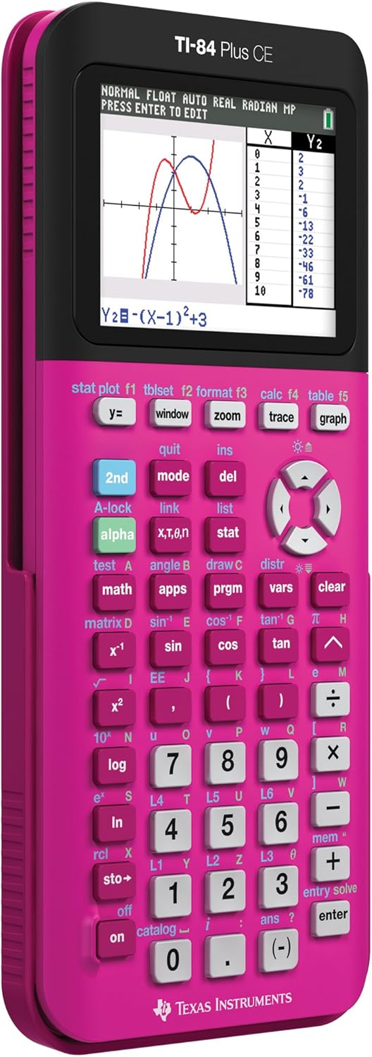 Texas Instruments TI-84 Plus CE Color Graphing Calculator, Positively Pink