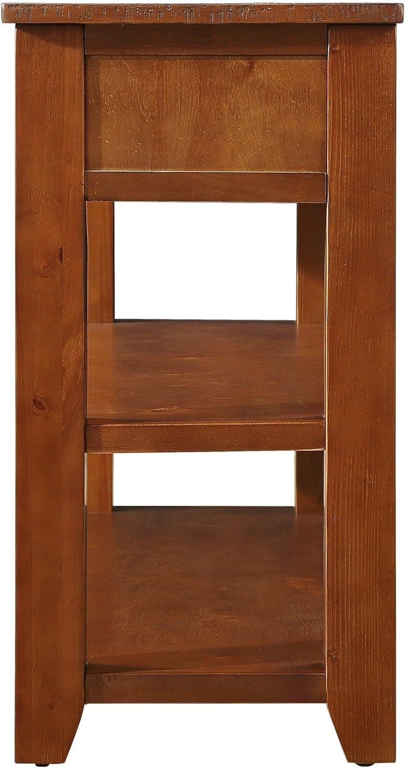 Knocbel Long Console Table with 3 Storage Drawers and Double Bottom Open Shelves,Wooden Sofa Tables Classic Retro and Modern Design for Entryway Entry Hallway Foyer,50" W x 16" D x 30" H,Brown