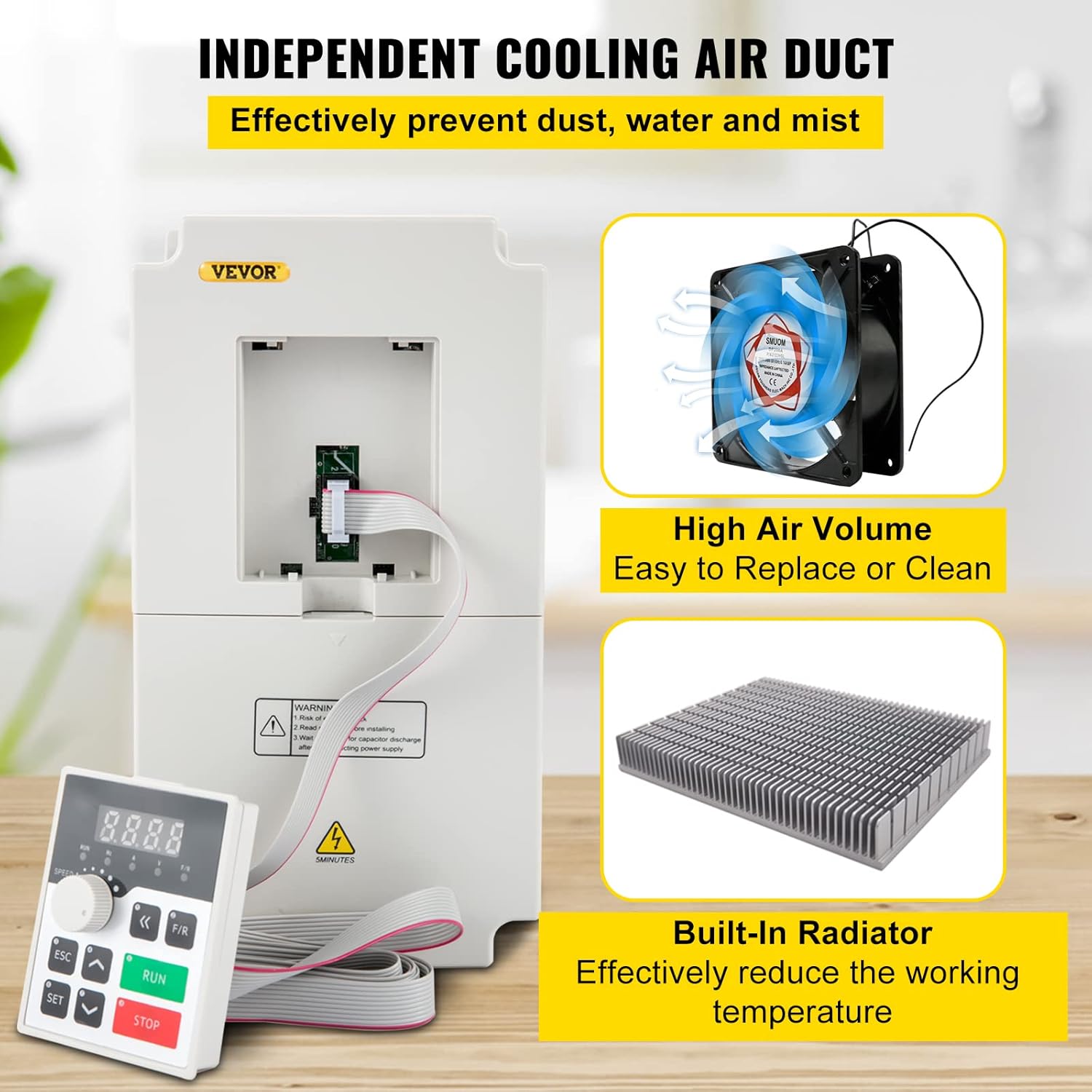 VEVOR VFD 4KW 220V 5.5HP, 1 or 3 Phase Input, 3 Phase Output Variable Frequency Drive, AC 17A 0~1000HZ CNC Motor Inverter Converter for Motor Speed (RS485)