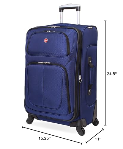 SwissGear Sion Softside Expandable Luggage, Black, Checked-Large 29-Inch