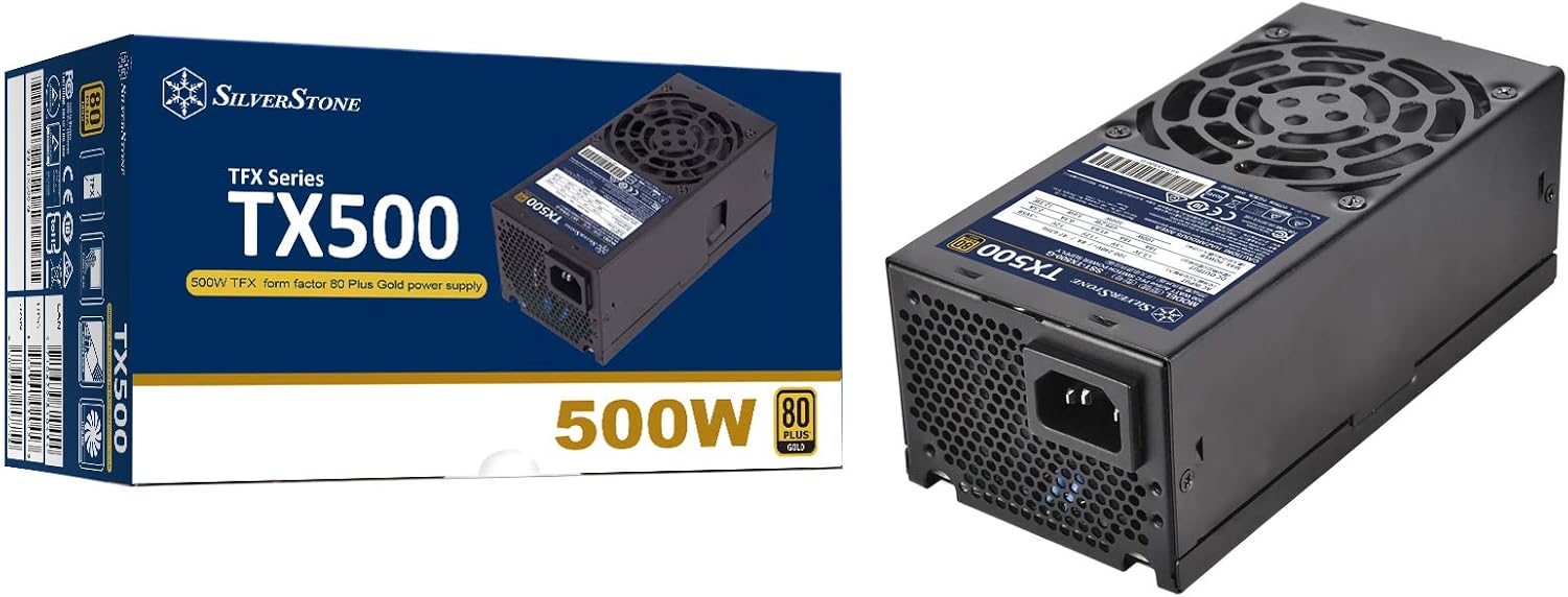 SilverStone Technology 500W Fixed Cable TFX Power Supply 80 Plus Gold TX500-G (SST-TX500-G)