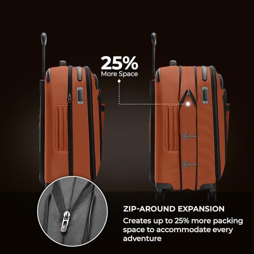 Briggs & Riley Domestic 22" Carry On Expandable Spinner - Luggage for Travel, Suitcases with Wheels, Softside Rolling Bag for Men & Women, Self-Repairing Zipper - ZDX Collection, Black