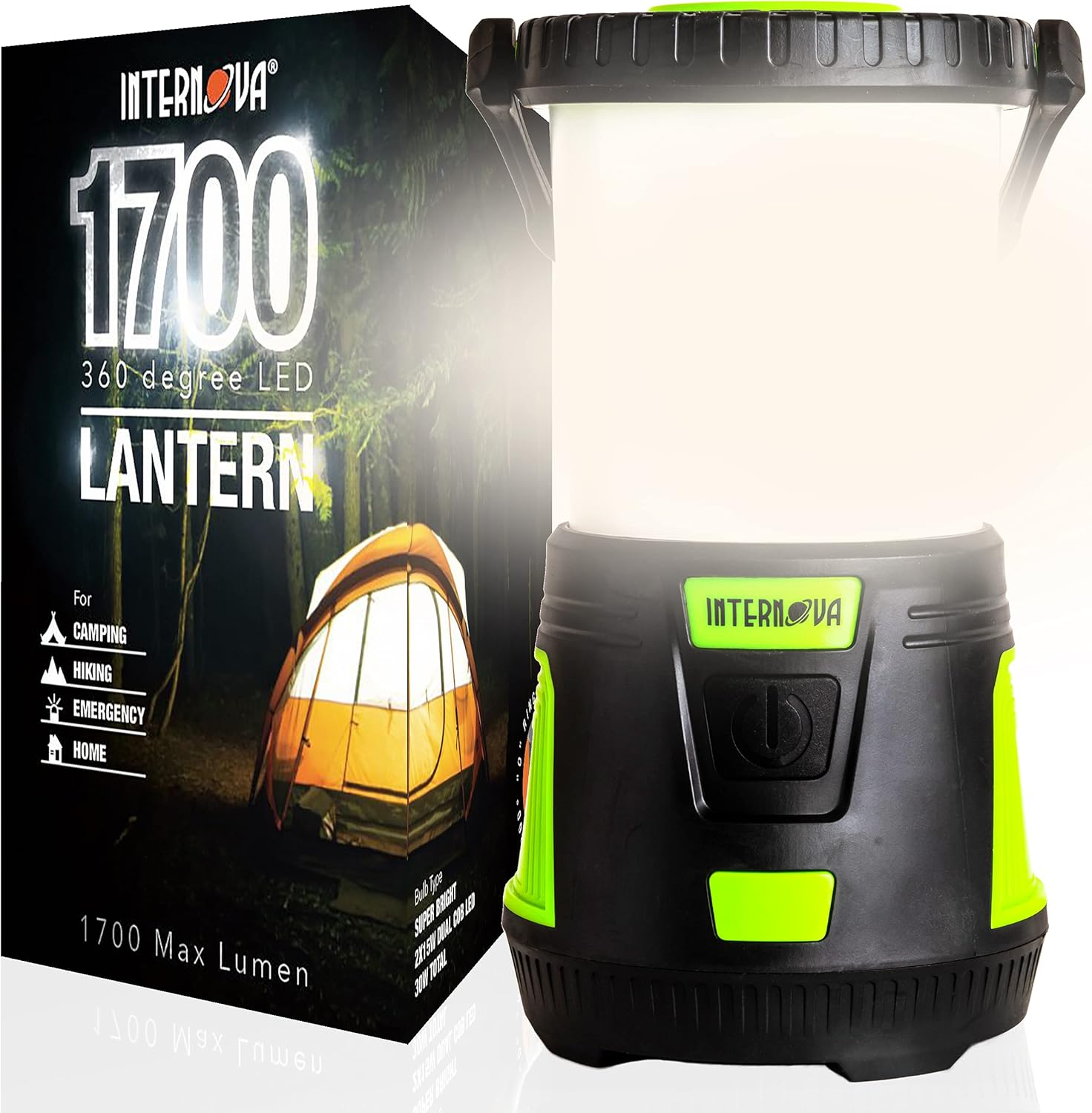 Internova LED Camping Lantern, Ultra Long Lasting Battery Powered LED Lantern, Massive Brightness with Fully Dimmable Control, for Survival, Emergency, Hurricane Camp Lantern and Tent Light