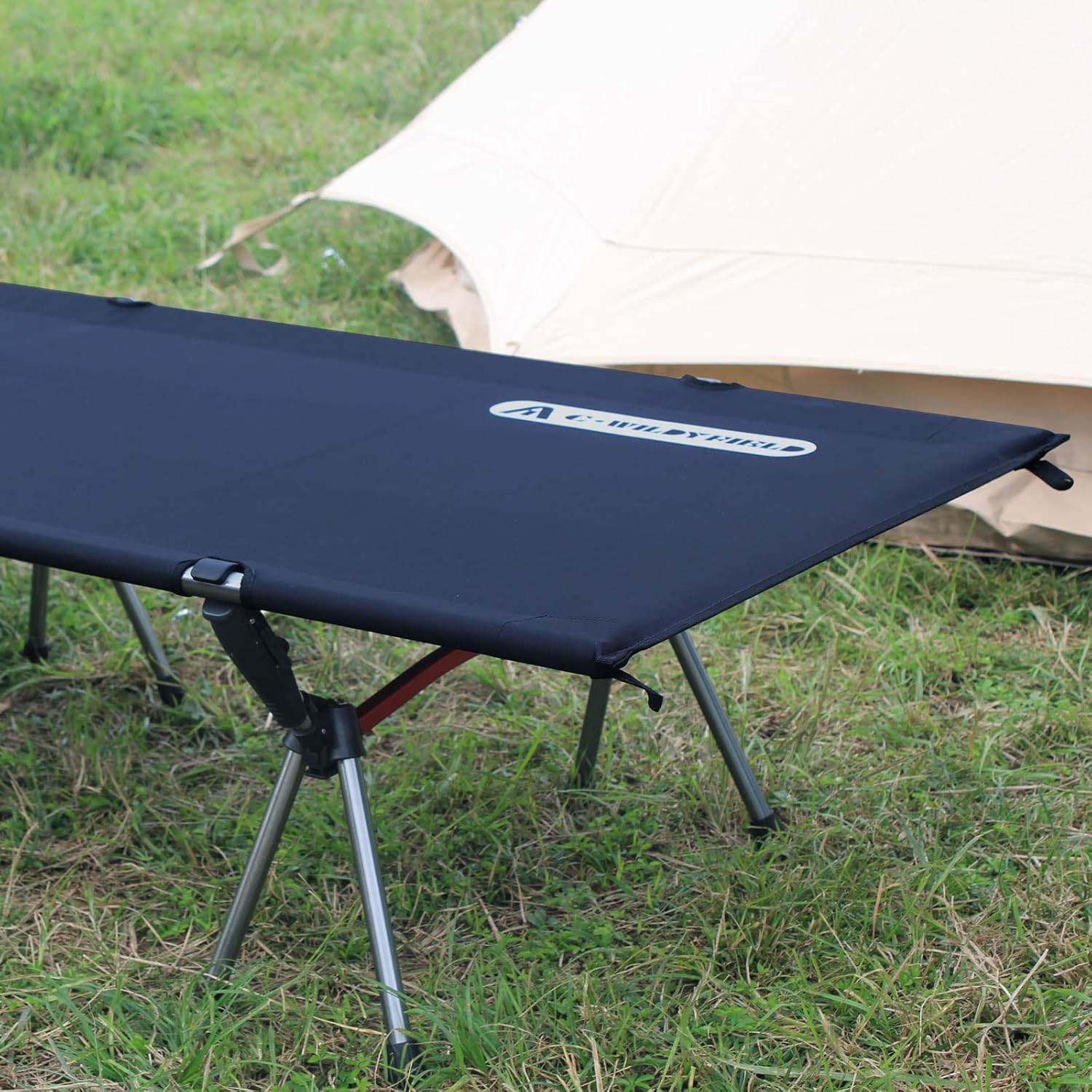 C·WILDYFIELD Camping Cot, Portable Folding Camping Cots Height Adjustable Tent Cot Heavy Duty Sleeping Cot Lightweight Ultralight Folding Bed for Adults Outdoor Overnighter Camping