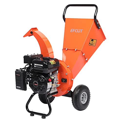 C30 Wood Chipper Shredder Mulcher 7 HP 212cc Heavy Duty Rotor Engine Gas Powered 3 inch Max Wood Diameter Capacity 20:1 Reduction Ratio