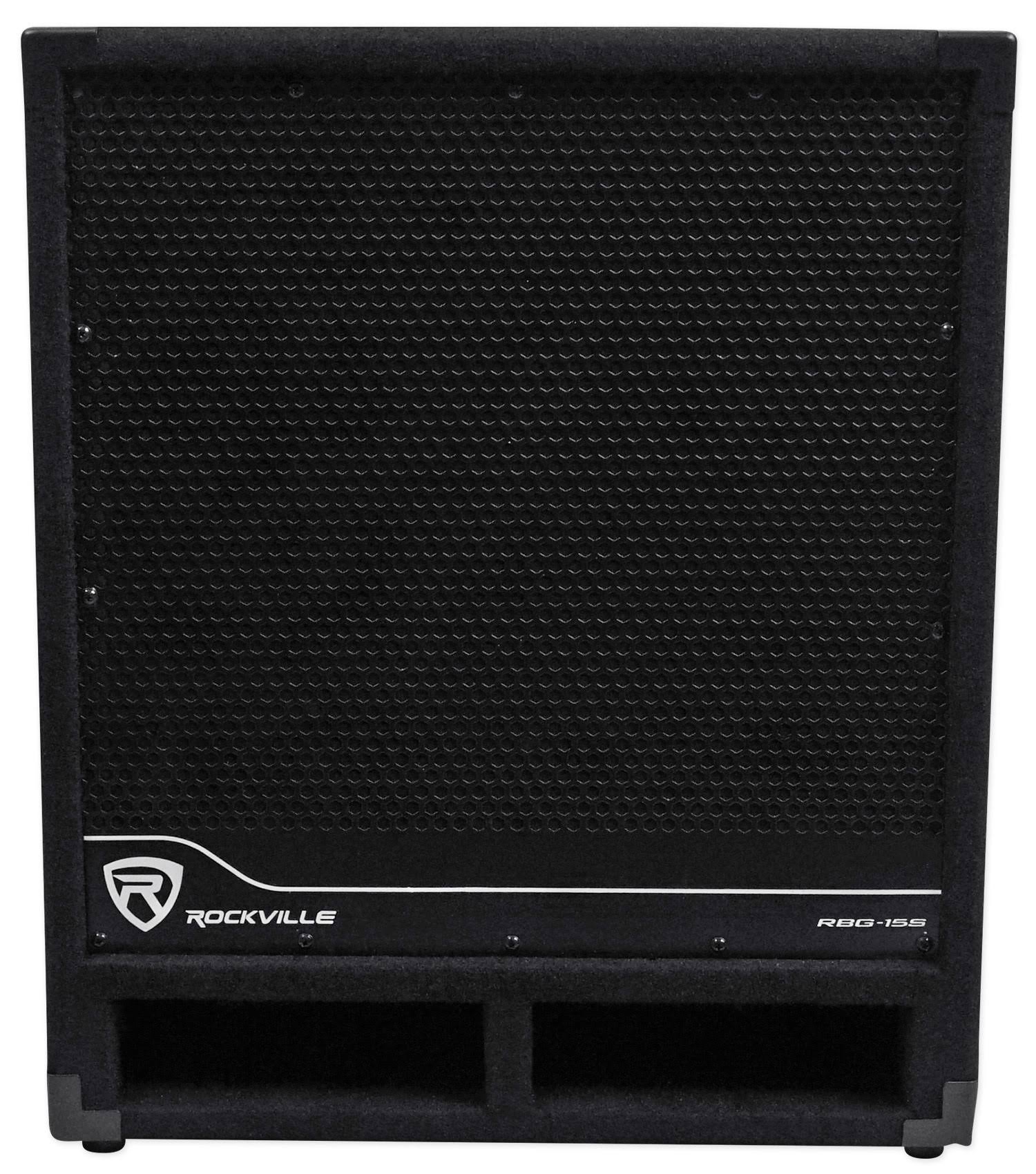Rockville RBG15S 15x22 1600W Active Powered PA Pro/DJ DSP Subwoofer+Steel Casters