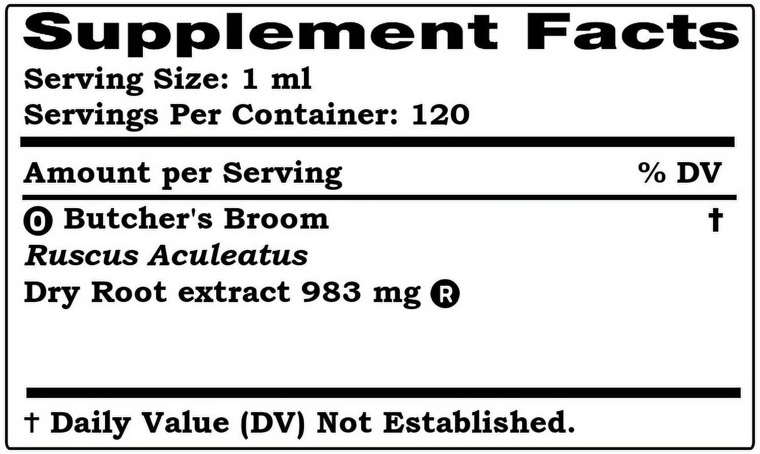 Butcher's Broom Dry Root Absolutely Natural Expertly Extracted by Trusted HerbalTerra Brand Certified Organic Alcohol-Based Liquid Extract. Proudly made in USA. Tincture 4 Fl.Oz