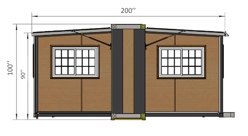 Portable Prefabricated tiny home 15x20ft, Mobile Expandable Plastic Prefab House for Hotel, Booth, Office, Guard House, Shop, Villa, Warehouse, Workshop
