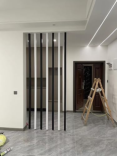 Room Divider Privacy Screen Privacy Screens/Room Divider Post, Wood Roomdivider for Room Separation/Bedroom/Office Cubicle Decor, Black Standing Wall Partition Column - Tall 2.4m 2.2m 2m 1.8m 1.6m 1.4