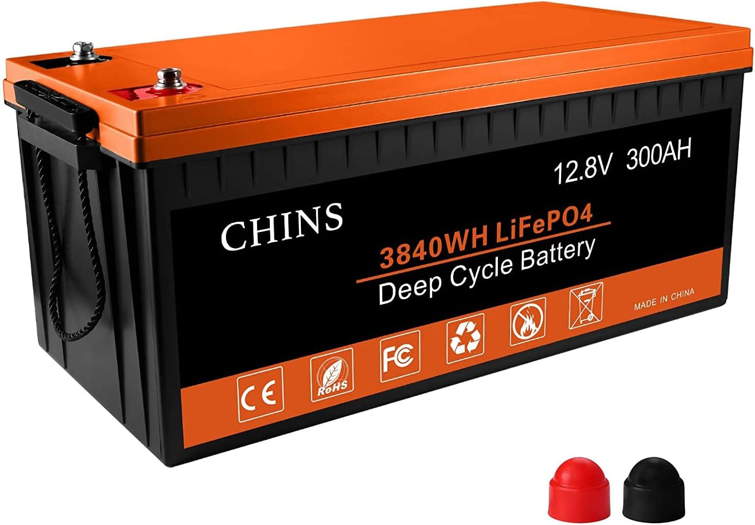 CHINS LiFePO4 Battery 24V 200Ah Lithium Battery - Built-in 200A BMS, 2000+ Cycles, Each battery Can Support 5120W Power Output, Perfect for RV, Home Storage and Off-Grid