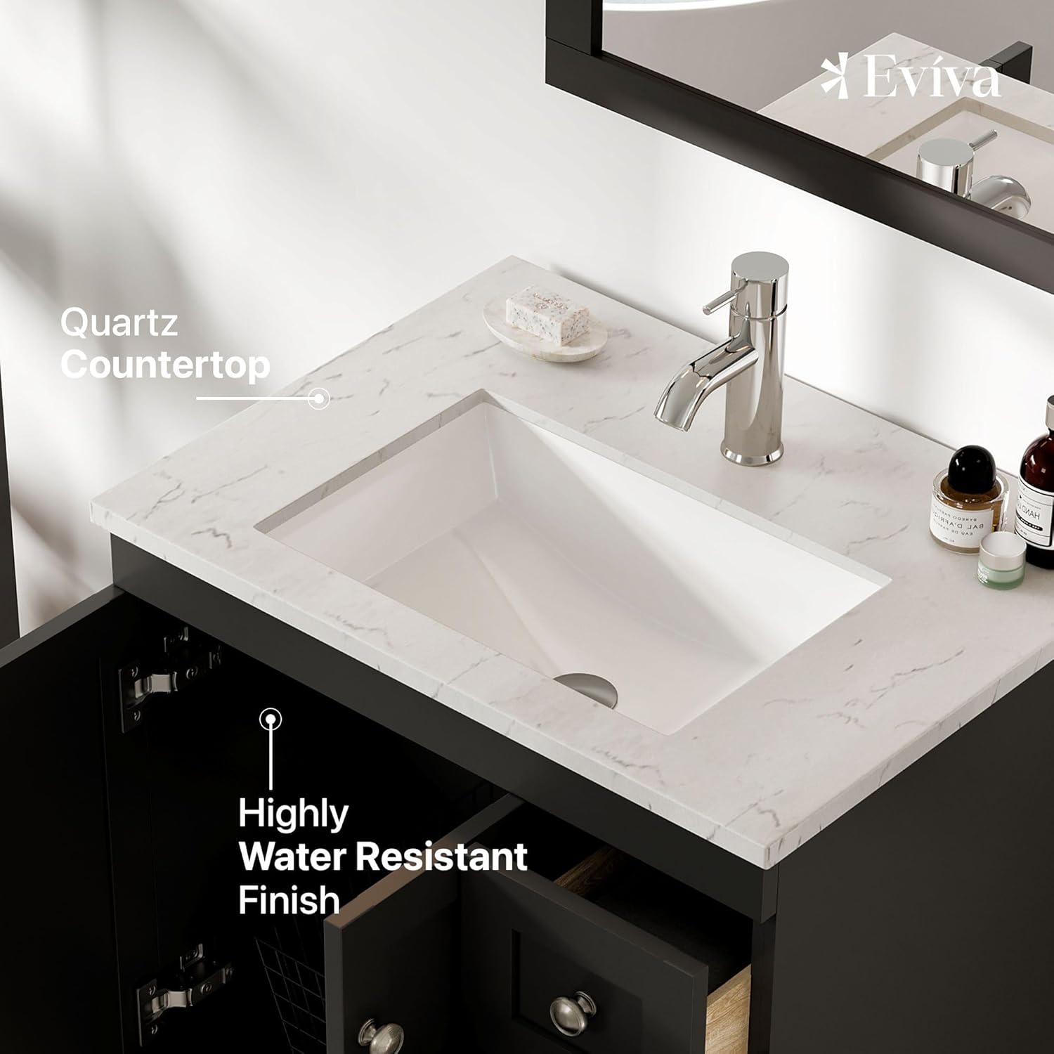 Eviva EVVN30-24X18ES Happy 24" x 18" Espresso Bathroom Vanities