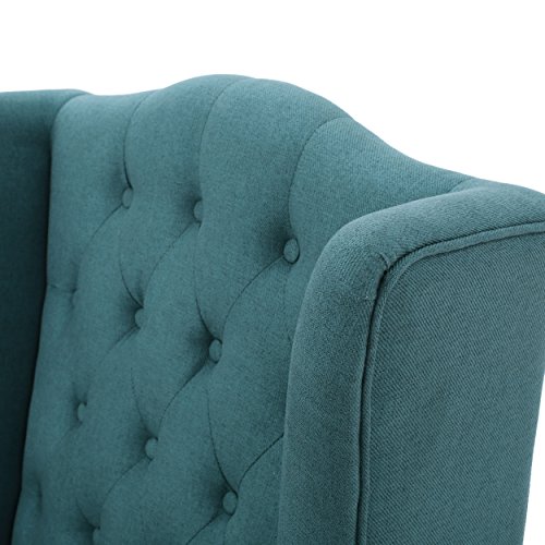 Wingback Accent Chair, Modern Button-Tufted Armchair, High-Back Fabric Club Chair for Reading in Bedroom,Living Room,Office Sofa Chair, Teal